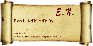 Erni Nátán névjegykártya